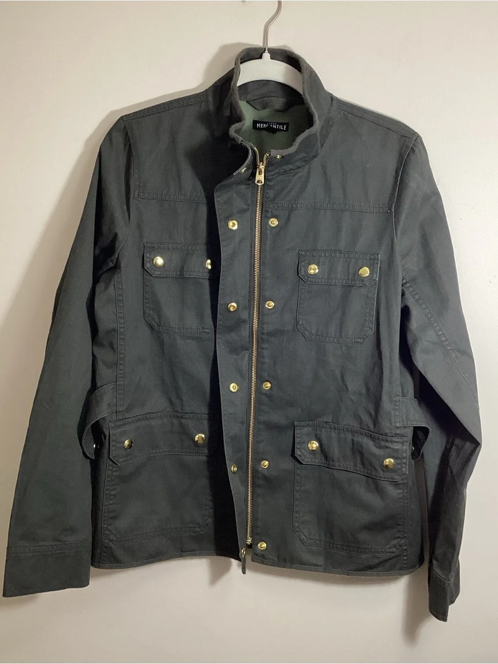 J. Crew Utility Field Jacket M Cotton Canvas Green oversized NWOT